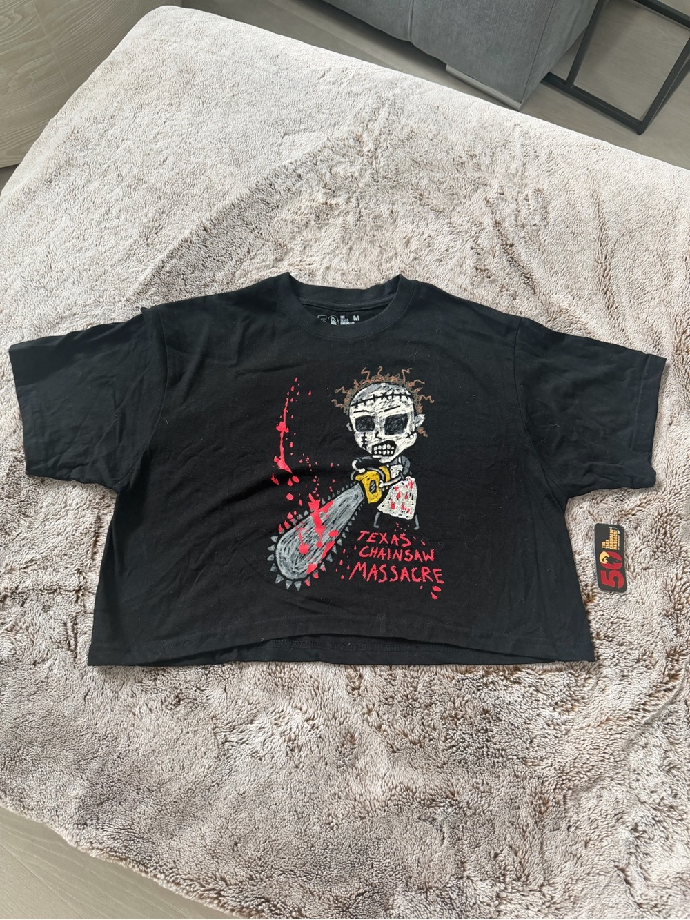 Texas Chainsaw Massacre Graphic Crop Tee - Black